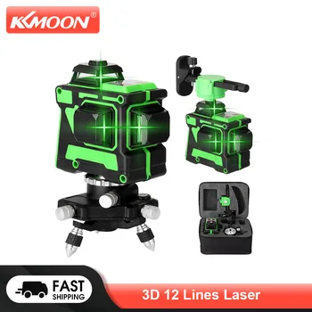 KKMOON Multifunctional Lines Laser 3D, 12 линий, лазерный уровень, инструмент для вертикальных горизонтальных линий с функцией самовыравнивания