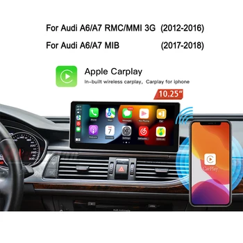 10,25 дюймовый автомобильный радиоприемник, мультимедийный видеоплеер для Audi A6 A7 2012 2013 2014 2015 2016 2017 2018 Android GPS стерео головное устройство