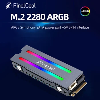 FinalCool ARGB M.2 SSD Радиатор 5V 3Pin Алюминиевый Радиатор M2 NVMe 2280 Твердотельный Жесткий Диск Aura Sync Cooler Радиатор
