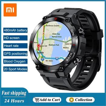 Xiaomi GPS Мужские Смарт-Часы Bluetooth Call Phone 480 мАч Фитнес-Трекер Пульсометр Для альпинизма Спортивные Умные Часы