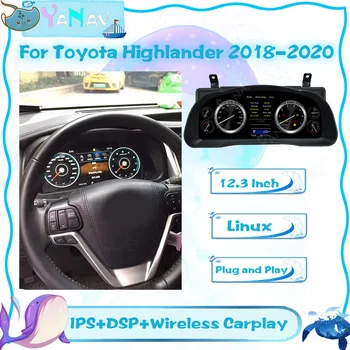 Приборная панель автомобиля Toyota Highlander 2018-2020 HD-экран, ЖК-панель, Сенсорный Цифровой кластер, Измеритель скорости виртуальной кабины