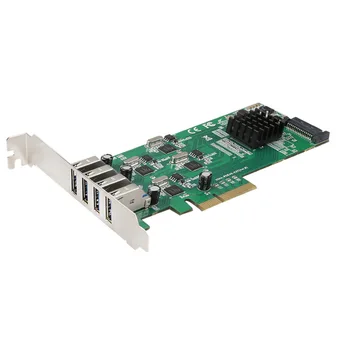 Адаптер PCIE 20G к USB 3.0 с 4 независимыми картами расширения USB с 15-контактным портом SATA
